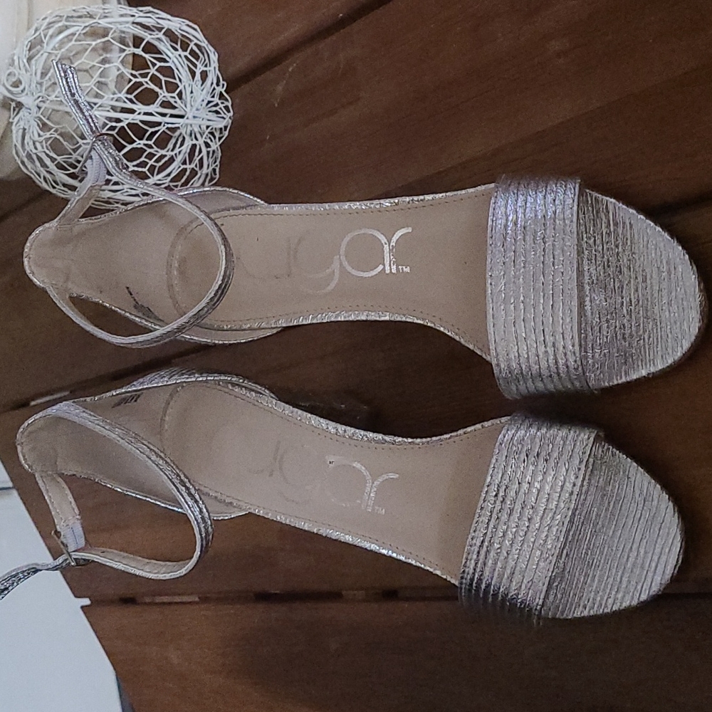 Silver dress shoes